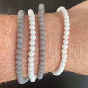 Matte gray and white beaded 15 in chokers Rachel Lynn X Corri Lynn